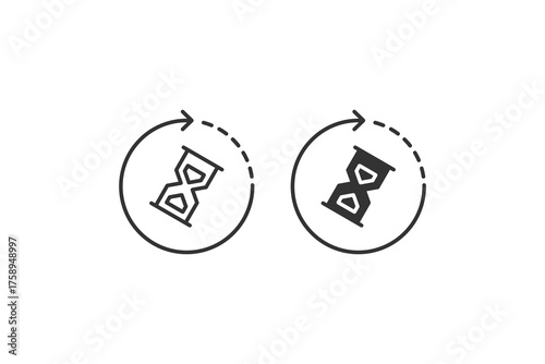 Sandglass clock icon. Vector illustration design.