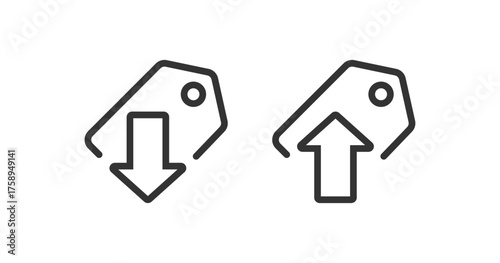 Reduced and suspended price icon. Vector illustration design.