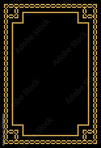 Black book cover with golden ornament