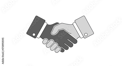 Illustration of a Handshake Between Two People Symbolizing Agreement and Partnership.