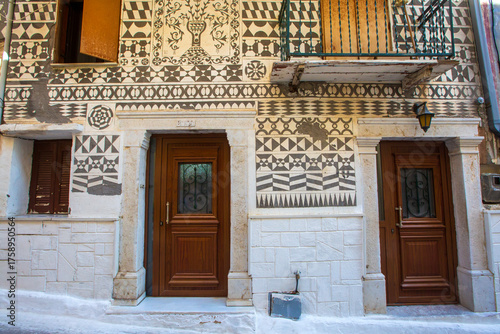 Fototapeta Naklejka Na Ścianę i Meble -  Chios - Greece, October 13, 2025,  Pyrgi Village in Chios Island