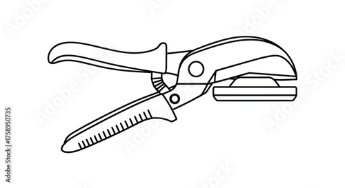 Black and White Line Art of a Paper Punch.