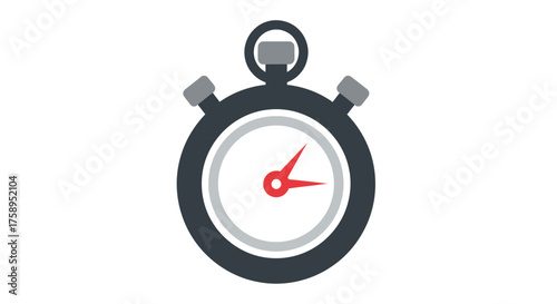 Classic Stopwatch with Red Hands and Grey Buttons.