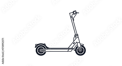 Modern Electric Scooter Line Art Illustration.