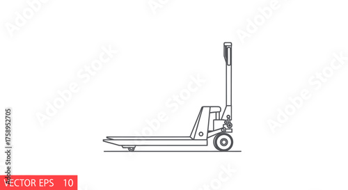 Outline Illustration of a Manual Pallet Jack for Warehouse Use.