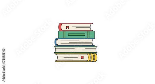 Stack of Colorful Books with Various Cover Designs.