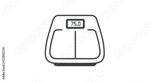 Digital Bathroom Scale Displaying Weight Measurement.