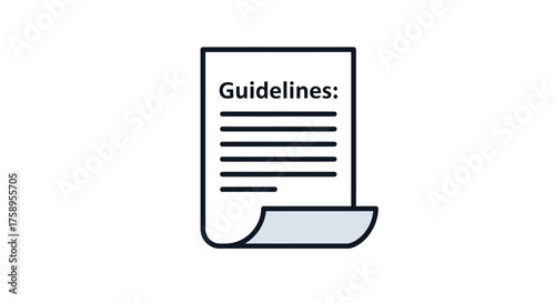 Simple illustration of a document with guidelines listed on the page