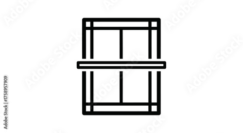 Minimalist Ping Pong Table Icon with Net.