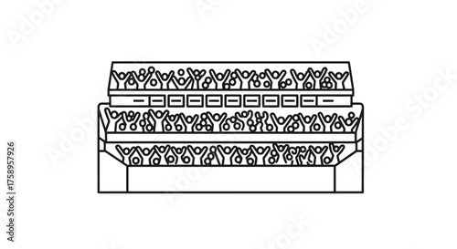 Detailed Architectural Drawing of Ornate Stone Structure.