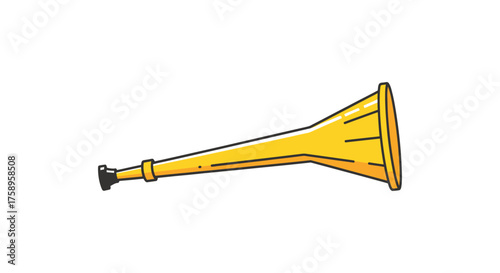 A simple stylized illustration of a golden vuvuzela horn.