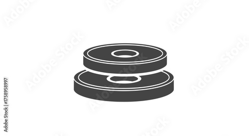 Stacked Circular Weight Plates with Central Hole.