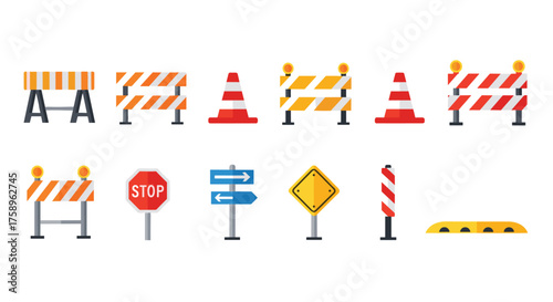 Road construction safety signs and equipment create a safe environment for workers, ensuring minimal disruption and smooth traffic flow during repairs