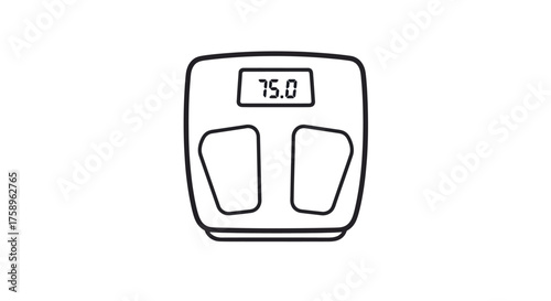 Digital Bathroom Scale Displaying Weight Measurement.