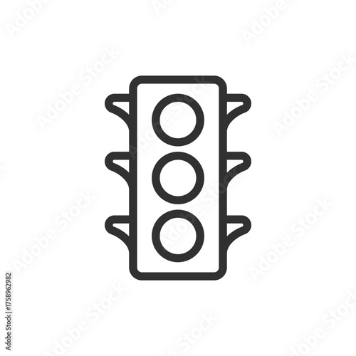 Traffic light, linear icon. Road safety and transport regulation. Line with editable stroke.