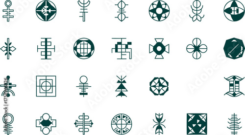 set of celtic knot and cross vector illustrations