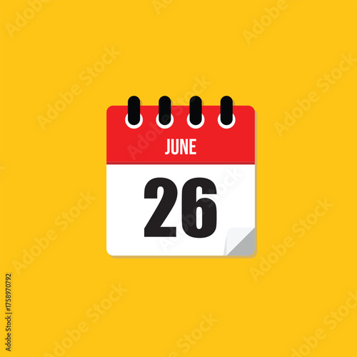 June 26 Calendar Icon