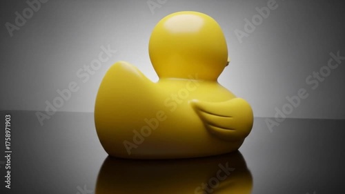 Yellow rubber duck, side view