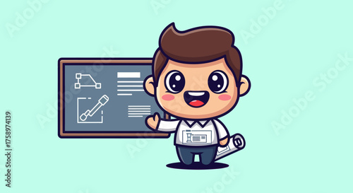 Cartoon pilot measuring wood (1)