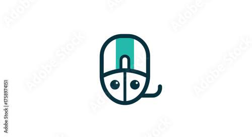 Stylized computer mouse with a vertical green stripe
