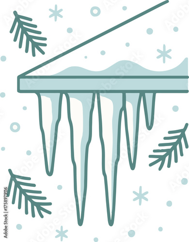 blue icicles winter scene clip art preview
