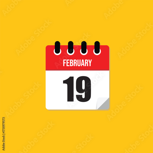 February 19th Calendar Icon