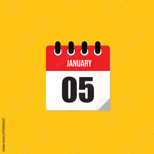 January 5th Calendar Icon