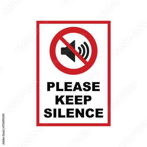 Please Keep Silence Sign.