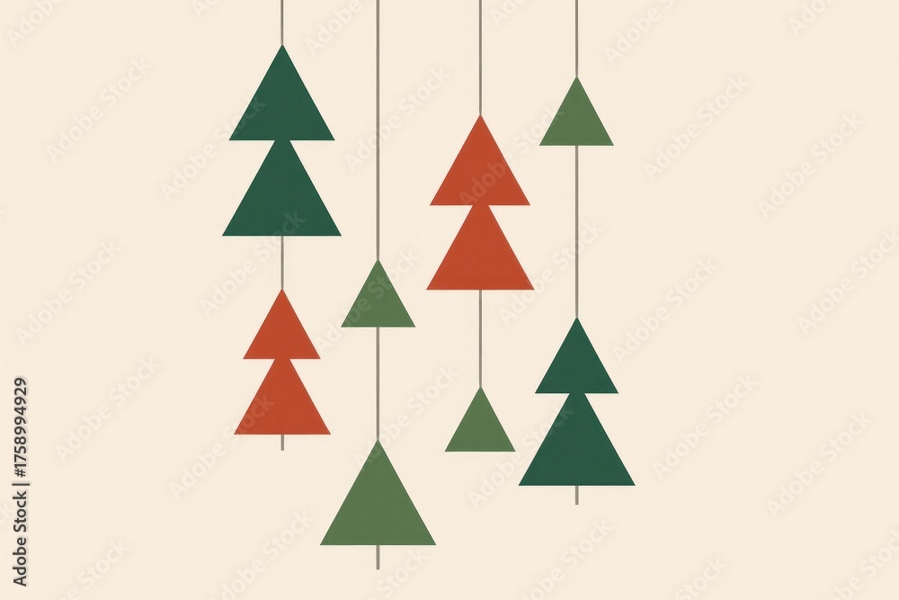 Obraz premium Minimalist geometric tree pattern background