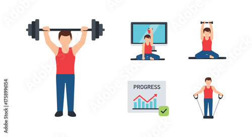Achieve fitness goals with diverse exercise routines and track progress for a healthy lifestyle journey
