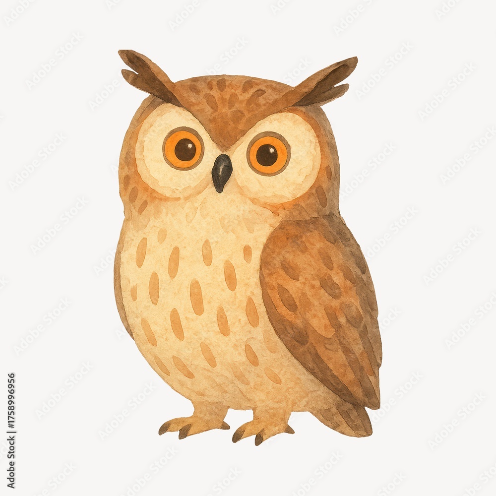 Obraz premium Watercolor owl illustration art