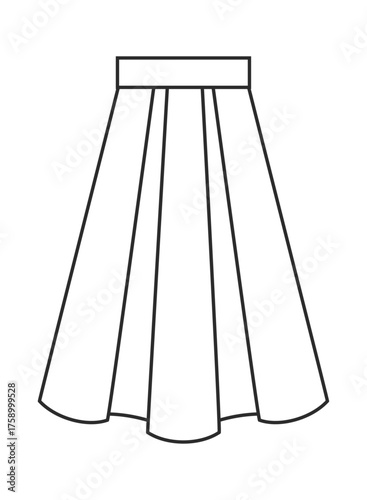 ロングスカート、洋服、ファッション、コーディネート、おしゃれ関連のイラスト