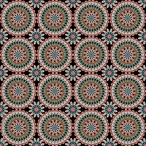 Pattern with crochet granny square wallpaper handmade decorative art design print	
