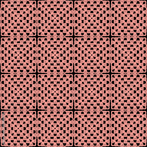 Pattern with crochet granny square wallpaper handmade decorative art design print	
