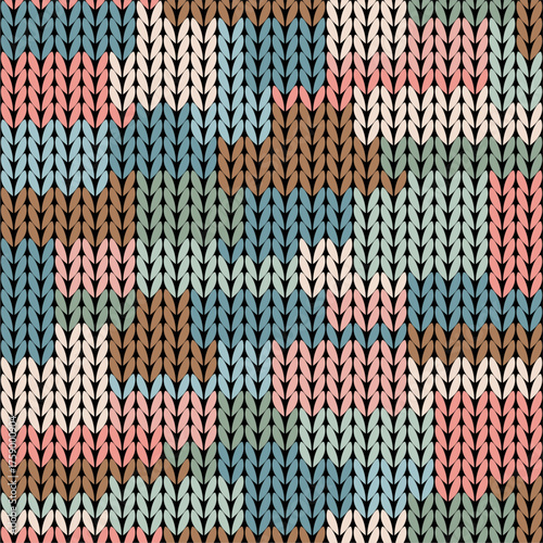 Knitted background pattern wallpaper knitting decorative print handmade textile knitting handiwork	
