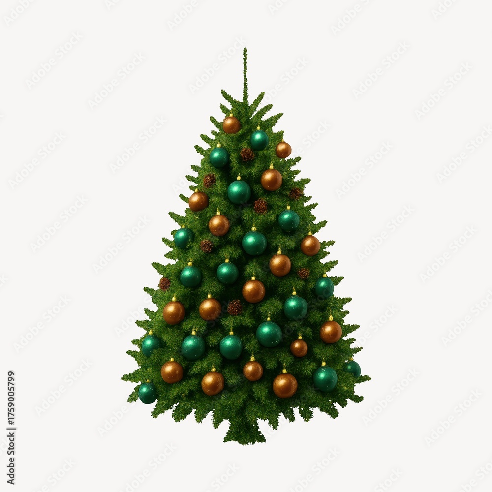 Fototapeta premium Festive Christmas tree with ornaments.