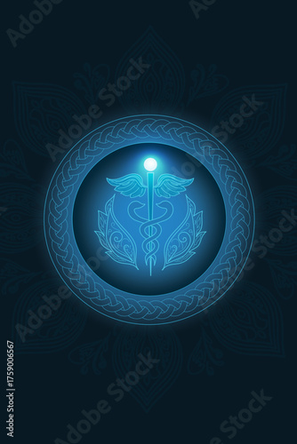 Chalaza Bloom of the Dreaming Core	A swirling chalaza glyph anchors this cosmic mandala, glowing with iridescent hues. It evokes inner balance, creative incubation, and multidimensional flow
