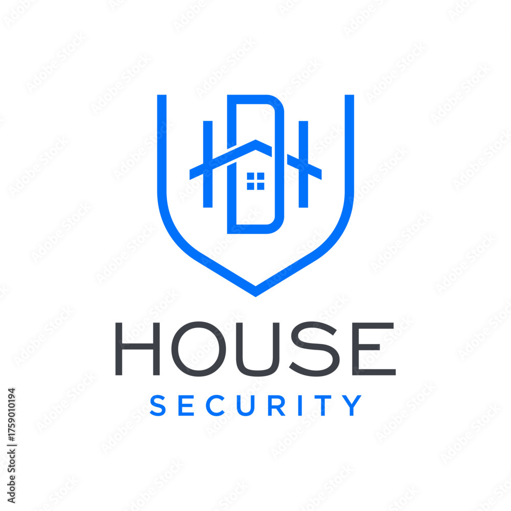 Obraz premium Letter DH House Shield Logo Template Design