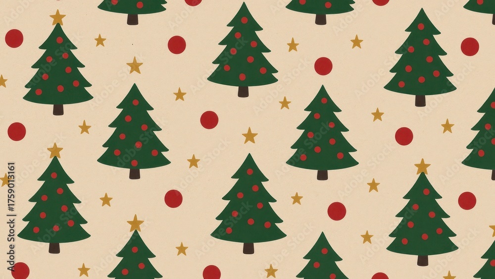Obraz premium Festive trees pattern desktop wallpaper