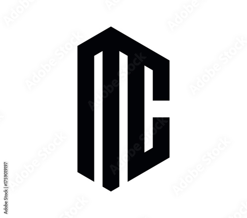 MC Letter Gear Logo – Modern Industrial 3D Machine and Technology Symbol Vector Design