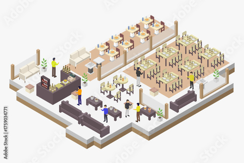 Restaurant activity isometric