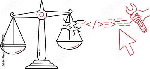Scales of justice meet code repair with cursor click