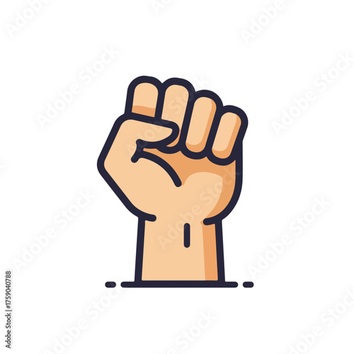 Tancolored hand clenched in solidarity, ideal for activism, unity, protest, social justice concepts in digital designs, and marketing visuals.