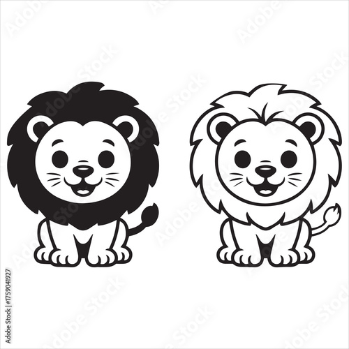 Lion silhouette vector icon