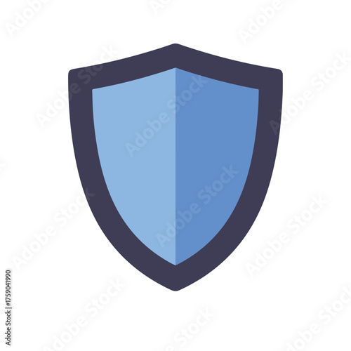 Blue shield with a dark border icon design. Suitable for security companies, protection services, cybersecurity firms. Symbolic and professional design.