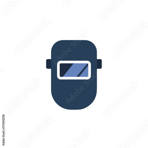 Blue welding mask for metalwork tasks, a vital safety gear for protection against sparks, fumes, and intense light flashes.