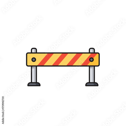 Barrier used in road construction projects, suitable for construction industry, infrastructure projects, transportation concepts in design, advertising, or editorial content.