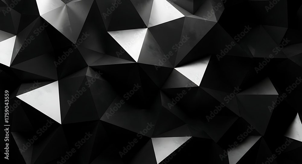 Fototapeta premium Abstract dark low poly background with triangular shapes