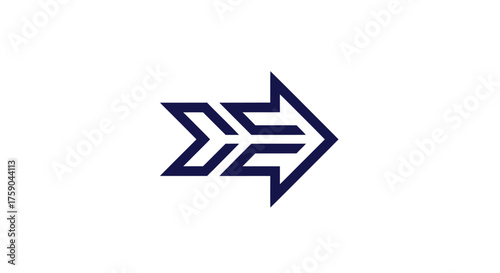 Right-facing arrow composed of geometric shapes