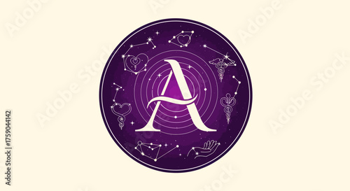 'A' in starry circle
